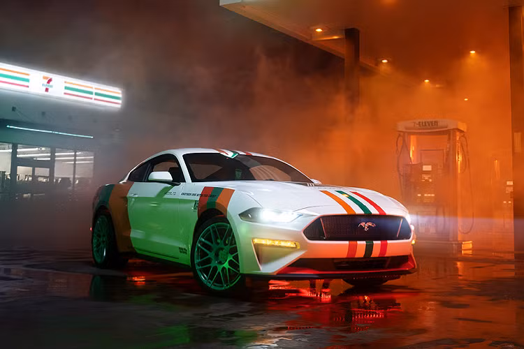 Dựa trên chiếc Ford Mustang đời 2021 và được đặt tên là “Model 711”. Mẫu xe cơ bắp này sở hữu một diện mạo có các họa tiết độc đáo với màu sắc biểu tượng của 7-Eleven là trắng, xanh lá cây, cam và đỏ. Phần thân xe được sơn màu trắng, các đường màu lần lượt bao lấy phần đuôi sau của xe. Các đường sọc màu đỏ, trắng, cam và xanh lá cây cũng được đặt song song nhau dọc theo nắp capo xe cho tới nóc xe.