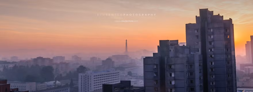 Cảnh bình minh ở Bình Nhưỡng.