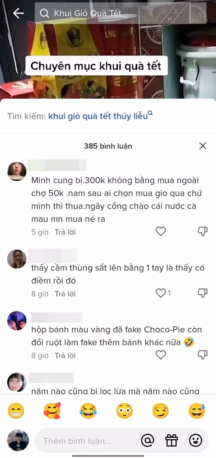 Không ít cư dân mạng bày tỏ sự đồng cảm với chủ nhân của nó vì bản thân cũng từng mua phải những giỏ quà Tết ''fake" tương tự. Ảnh: Tổng hợp