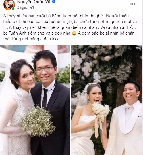 Mới đây chồng nữ đại gia đã lên tiếng bảo vệ, đồng thời so sánh hai hình ảnh thời điểm trước đây và hiện tại của Đoàn Di Băng.