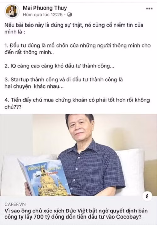 Mai Phuong Thuy bat ngo len tieng khuyen dai gia dau tu 600 ty vao Cocobay