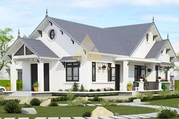 Nhà 1 tầng mái thái phong cách châu Âu đẹp nhẹ nhàng và thanh thoát. Ảnh: Kientrucroman.