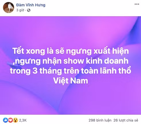 Dam Vinh Hung giau co nao ma tuyen bo ngung xuat hien tren toan lanh tho Viet Nam?