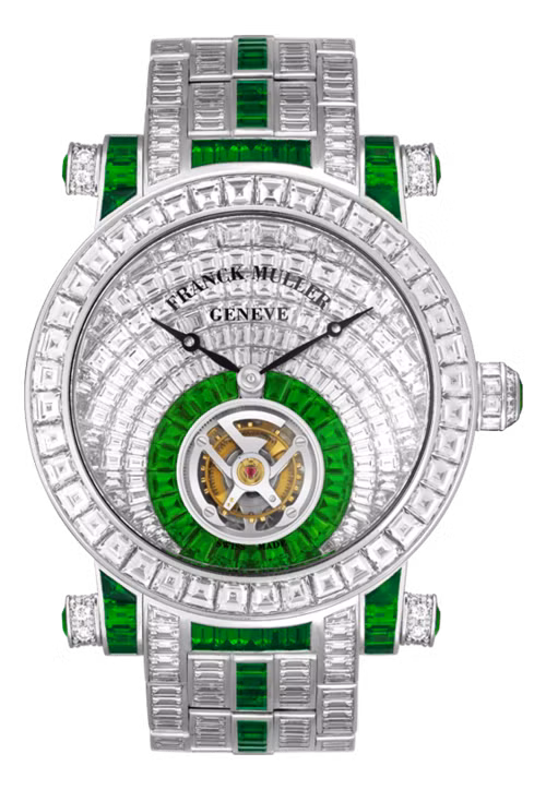 Sở dĩ Round Tourbillon Invisible Set Baguette Diamonds có giá đắt đỏ như vậy là bởi dây đeo đồng hồ làm bằng vàng trắng 18K.