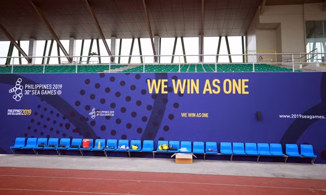 Hiện, các khâu chuẩn bị của nước chủ nhà SEA Games 30 ở sân vận động Binan gần như đã hoàn tất. Ảnh: Khám phá.