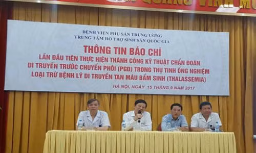 Lần đầu tại VN 2 vợ chồng mang bệnh Thalassemia sinh con khỏe mạnh Lan dau tai VN 2 vo chong mang benh Thalassemia sinh con khoe manh