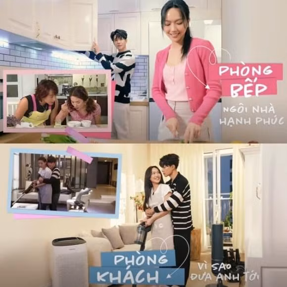 Chiều vợ, Anh Tú làm theo những trò cosplay phim Hàn Quốc lãng mạn của vợ. Ảnh: YouTube Diệu Nhi