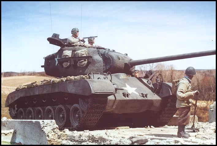 Xe tăng hạng trung M46 Patton tại chiến trường Triều Tiên.