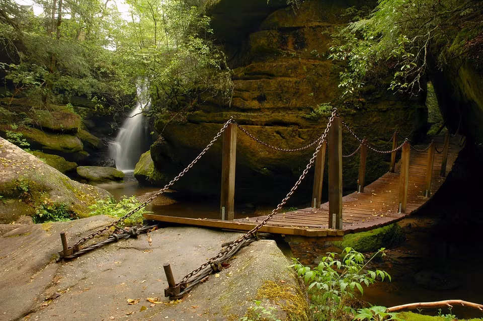 Dismals Canyon là hẻm núi sa thạch nằm ở phía bắc tiểu bang Alabama, Mỹ. Điểm mốc Tự nhiên Quốc gia này nổi tiếng với những mảng rêu óng ánh và lối đi bằng đá như mê cung. Nhưng điều kỳ diệu của hẻm núi Dismals lại không thể nhìn thấy vào ban ngày. Khi Mặt Trời lặn, những con giun bé nhỏ được gọi là dismalite sẽ tỏa sáng với sự phát quang sinh học màu xanh lam. Ảnh: Dismals Canyon.