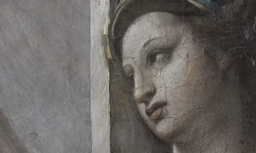 Một phần bức họa "thần tình bạn" ở Vatican. Ảnh:CNN