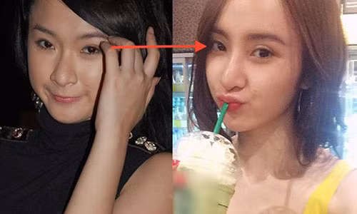 Phương Trinh hồi bé nhìn đã có nét cá tính và đáng yêu (ảnh trái), đặc biệt là đôi mắt nhỏ nhưng sắc nét của cô. Khi so lại ảnh ngày trước và hiện tại thì đôi mắt của Phương Trinh đã khác đi rất nhiều, mắt 2 mí đã làm gương mặt của cô nàng sáng và ưa nhìn hơn rất nhiều.