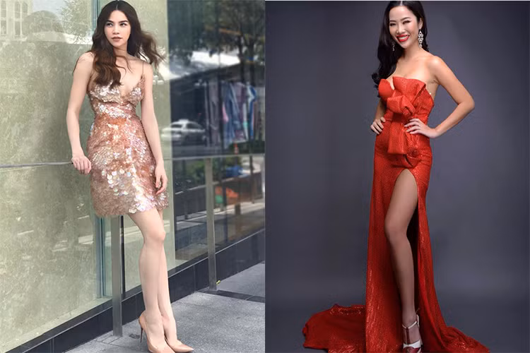 Hồ Ngọc Hà khoe vóc dáng nuột nà. Tình cũ tin đồn của Kim Lý cũng tự tin phô diễn đôi chân dài.