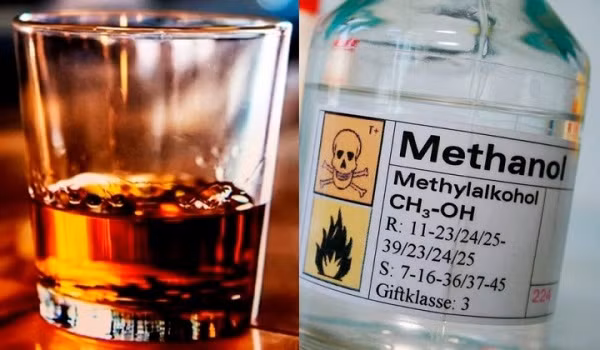 Theo Ban Quản lý An toàn thực phẩm TPHCM, loại ngộ độc rượu nghiêm trọng hơn là methanol, xảy ra khi uống nhầm methanol hoặc uống rượu có chứa chất này. Đây là chất được dùng trong công nghiệp hóa chất. Chỉ cần uống 5 - 15 ml có thể gây ngộ độc nặng, 15 ml trở lên gây mù lòa, 30 ml có thể gây tử vong. Độc tính của methanol bao gồm tác dụng ức chế hệ thống thần kinh trung ương, ảnh hưởng tới thần kinh mắt…(Ảnh minh họa). 