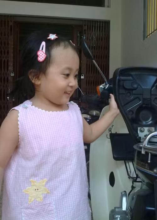 Loạt ảnh thời còn nhỏ của bé Gà khiến người hâm mộ của nữ ca sĩ thích thú. (Ảnh: Facebook nhân vật) 