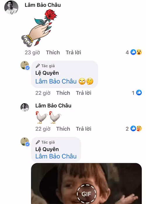 Gần đây, Lâm Bảo Châu không ngại tương tác với Lệ Quyên trên mạng xã hội.