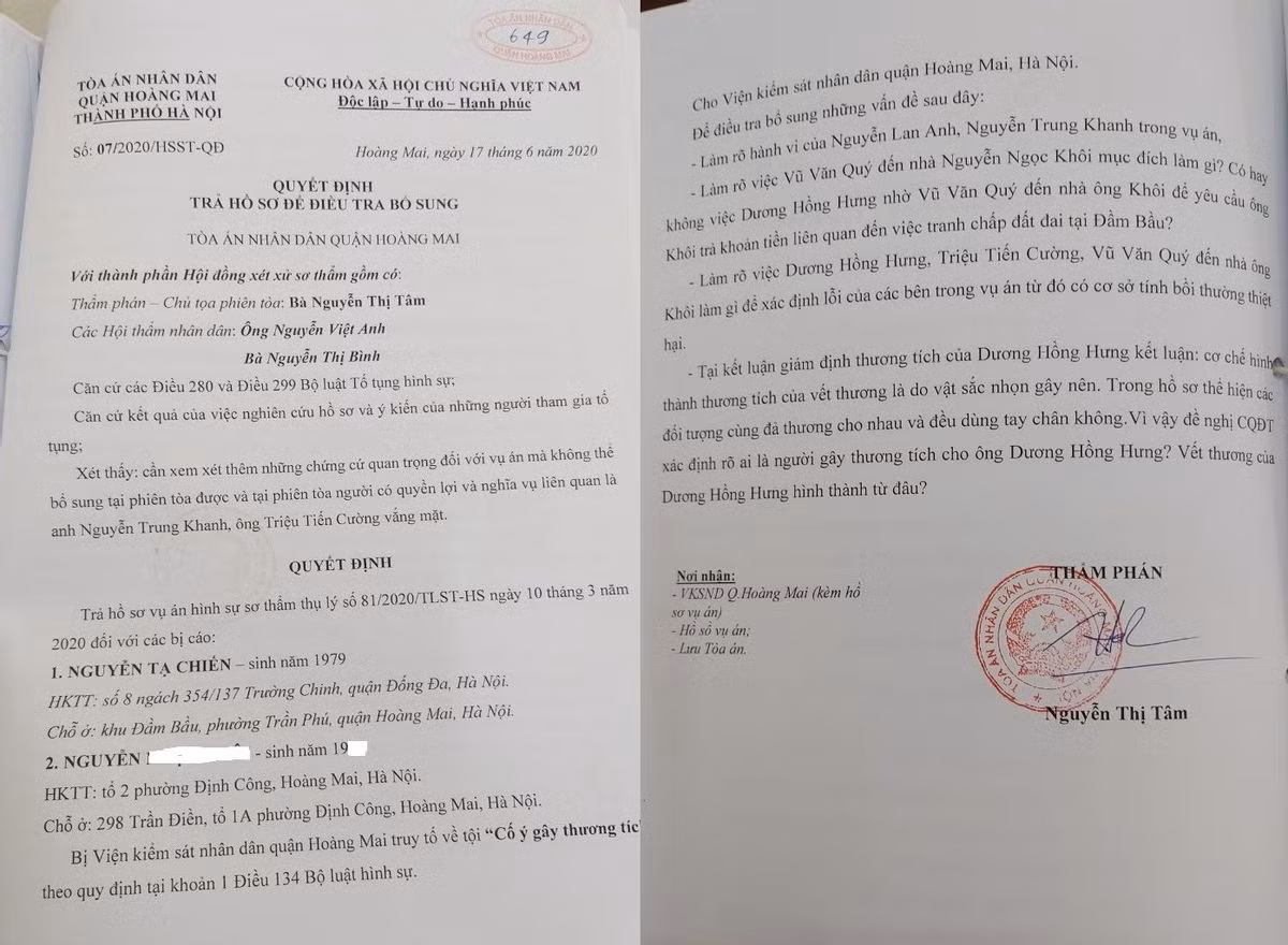 Vu viec danh nhau o Ha Noi: Toa hai lan tra ho so-Hinh-2
