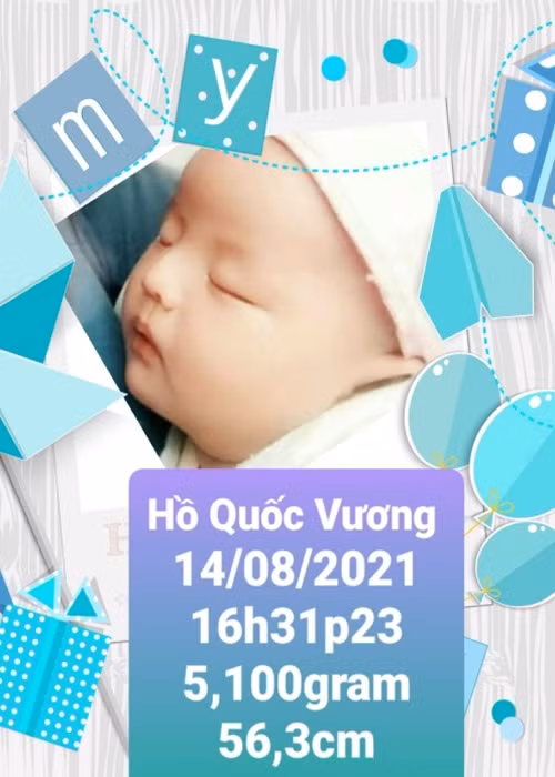 Con trai của nam ca sĩ chào đời vào tháng 8/2021, tên Hồ Quốc Vương. Ảnh: FBNV