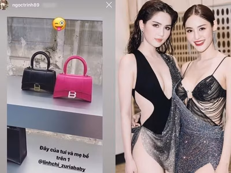 Ngọc Trinh còn tặng Linh Chi túi hiệu. Ảnh: FBNV