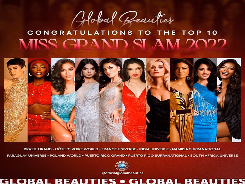 Danh sách top 10 Hoa hậu của các Hoa hậu 2021. Ảnh: Global Beauties