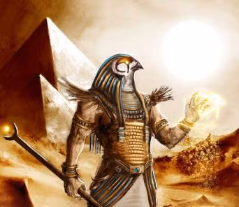 Thần Horus thường được mô tả có mình người đầu chim ưng. Vị thần này nhìn mọi vật trên Trái đất dưới đôi mắt tinh anh của loài chim ưng.