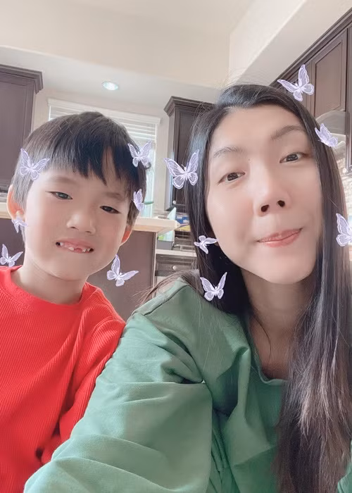 Con trai của Ngọc Quyên hiện tại hơn 6 tuổi. Cậu nhóc thay phiên ở với bố mẹ mỗi người 1 tuần. Ảnh: FBNV