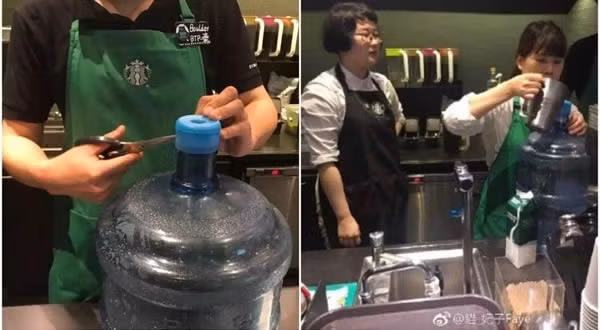 Nhưng có người vác hẳn cả thùng đựng nước để đi mua đồ giảm giá.