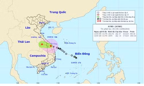 Đường đi của bão số 4.