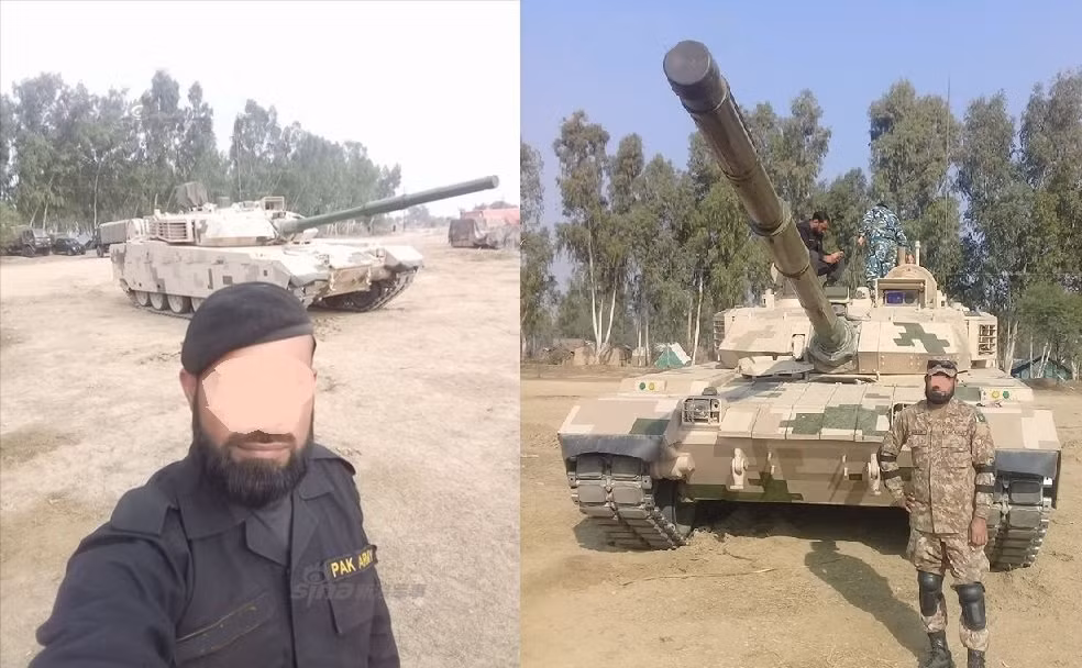 Hiện đại nhất trong biên chế lục quân Pakistan đó là các xe tăng VT-4 nhập khẩu từ Trung Quốc. Trong năm 2020, Pakistan đã chốt đặt mua tới 300 xe tăng chiến đấu chủ lực loại này và nó được đánh giá là ngang ngửa, thậm chí là hơn T-90S của Ấn Độ về nhiều mặt. Ảnh: Lính Pakistan chụp ảnh với những chiếc VT-4 của họ. 