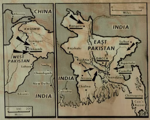 Chiến tranh Ấn Độ-Pakistan năm 1971, là cuộc xung đột lớn thứ ba giữa hai quốc gia trong 25 năm, kể từ khi được người Anh trao trả độc lập. Cuộc chiến được châm ngòi, bởi tình trạng bất ổn ở phần lãnh thổ Đông Pakistan.