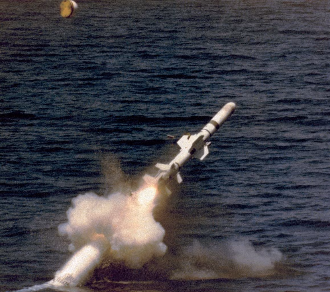 Tên lửa Harpoon được trang bị một radar chủ động để bắt mục tiêu, tên lửa sử dụng đầu đạn phân mảnh nặng 221 kg, có sức nổ cao, trong khi khối lượng của toàn bộ tên lửa là 691 kg. Tên lửa có thể tiến công mục tiêu theo hai cách, bay ngang bình thường vào thân tàu và tấn công tàu địch theo kiểu bổ nhào