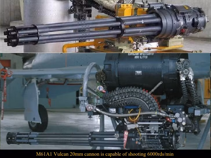 Nếu pháo GSh-30-1 của Nga có sơ tốc đầu nòng là 900 m/s, thì Vulcan của Mỹ là 1.050 m/s, nhưng pháo Nga hiệu quả và chính xác hơn trong không chiến tầm xa, với tầm bắn hiệu quả là 1.800 m, trong khi pháo Vulcan của Mỹ có tầm bắn hiệu quả nhất chỉ 600-700 m; kém đối thủ người Nga hai lần rưỡi.