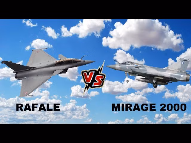 Chiến đấu cơ Rafale là máy bay thế hệ thứ tư, tiên tiến hơn và có trọng lượng tương tự như Mirage 2000 (nặng hơn khoảng 10%) nhưng được chế tạo bằng nhiều vật liệu composite tiên tiến hơn và tập trung nhiều hơn vào tác chiến điện tử.