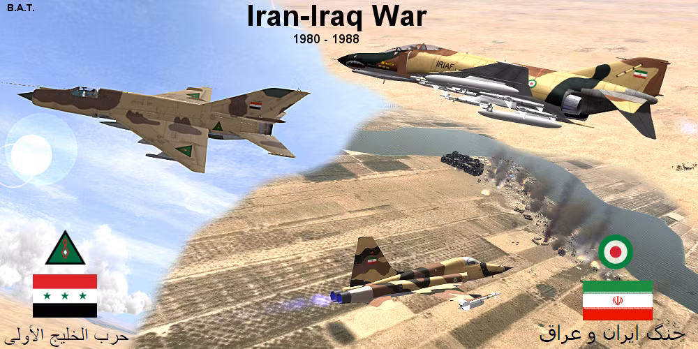 Cuộc chiến tranh Iran - Iraq (1980 -1988) đã "bào mòn" sức mạnh của Không quân Iran; sự hỗn loạn và sự lãnh đạo kém cỏi của chế độ mới, đã làm cho IRIAF không bao giờ có thể thống trị bầu trời trong suốt cuộc chiến. Đồng thời, Mỹ đã cấm vận Iran gay gắt, làm cho máy bay của Iran thiếu phụ tùng, càng hạn chế khả năng chiến đấu của IRIAF.