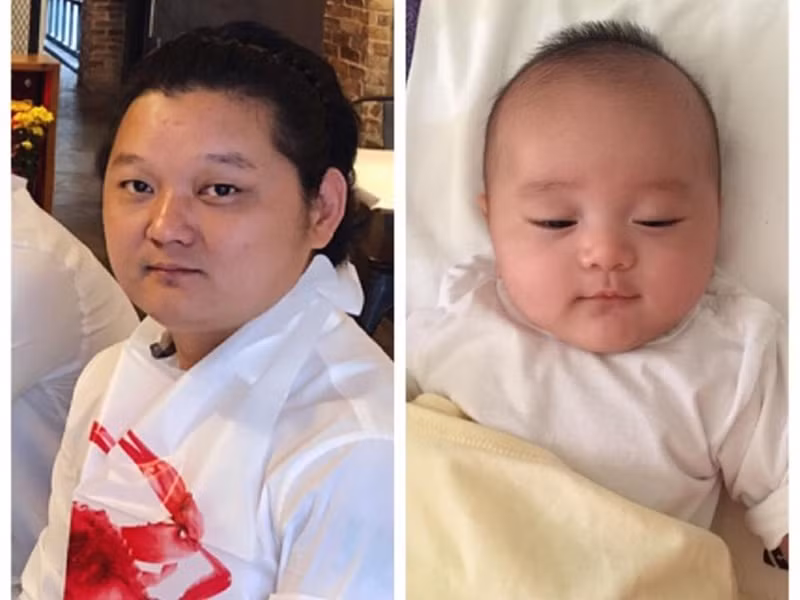 Khi còn nhỏ, bé Gia Huy được nhận xét giống bố nhiều hơn giống mẹ. Ảnh: FBNV.