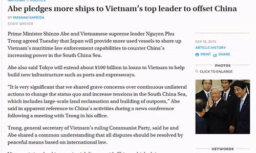 Ảnh chụp màn hình trên Japan Times.