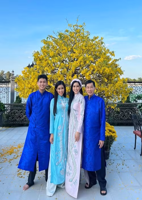 Nữ diễn viên phim Vị đắng tình yêu đón Tết cùng chồng con ở biệt thự. Ảnh: Instagram Tiên Nguyễn.