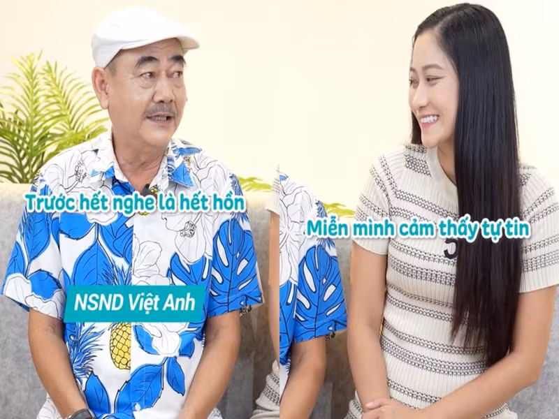 Trước đó, trong một clip, nghệ sĩ Việt Anh chia sẻ, ông ủng hộ bạn gái 9x nâng ngực. Chân Chân cho biết, cô muốn nâng ngực để có cơ hội nhận các vai diễn yêu cầu về ngoại hình. Ảnh: Saostar.