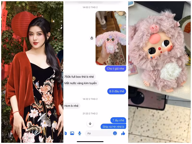 Mới đây, Á hậu Huyền My chia sẻ, cô đặt mua thú bông hình con thỏ mắt nước nhưng lại nhận được sản phẩm khác. Ảnh: FB Huyền My.