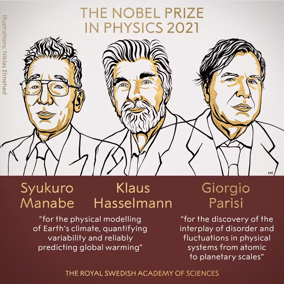 Hành trình nghiên cứu của 3 nhà khoa học đoạt giải Nobel Vật lý 2021 Hanh trinh nghien cuu cua 3 nha khoa hoc doat giai Nobel Vat ly 2021