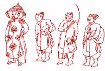 Ngoài huyện Hinh, một nhân vật khác được Nguyễn Công Hoan khắc họa trong truyện Đồng hào có ma là "con mẹ Nuôi", người mang lá đơn tới trình huyện Hinh vì nhà bị mất trộm. Để lên huyện Hinh thưa kiện, mẹ Nuôi đã phải đi vay để đủ tiền nộp cho hắn: Ảnh minh họa.