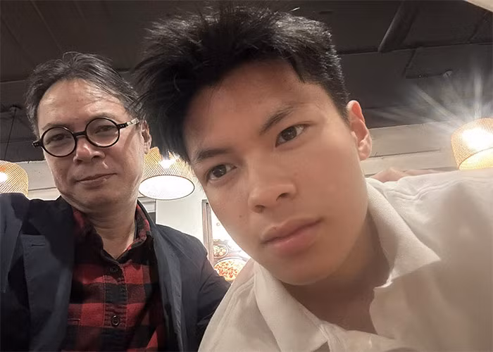 Trần Tú (tên ở nhà là Bờm), con trai thứ hai của đạo diễn Trần Lực với người vợ thứ 3, đã lớn bổng lên trông thấy khi bước vào tuổi 17. (Ảnh: FB Trần Lực)