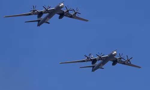 Hai máy bay ném bom chiến lược tầm xa Tu-95MS của Nga. Ảnh: Sputnik.