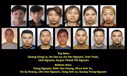 Cảnh sát Anh đã công bố hình ảnh của 13 thiếu niên Việt "mất tích" và đang tìm kiếm các em. Ảnh: Daily Mail.
