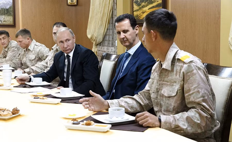 Tại cuộc gặp, Tổng thống Putin cho biết Nga sẵn sàng làm việc với Iran và Thổ Nhĩ Kỳ để khởi động tiến trình hòa bình tại Syria. Ảnh: Kremlin.ru.