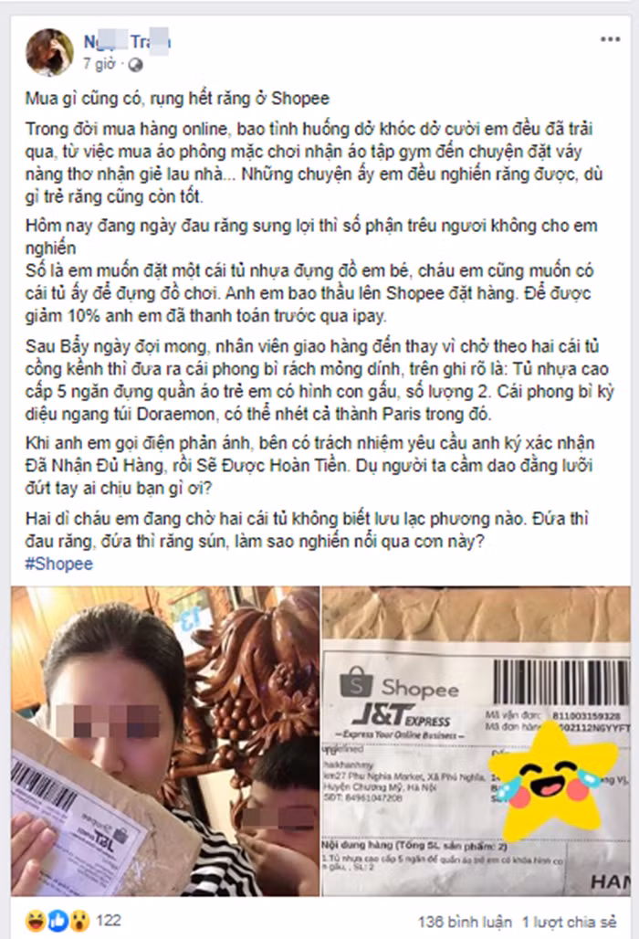 Mua tu nhua ca trieu dong tren Shopee, khach hang “dung hinh” khi nhan ve... phong bi rach
