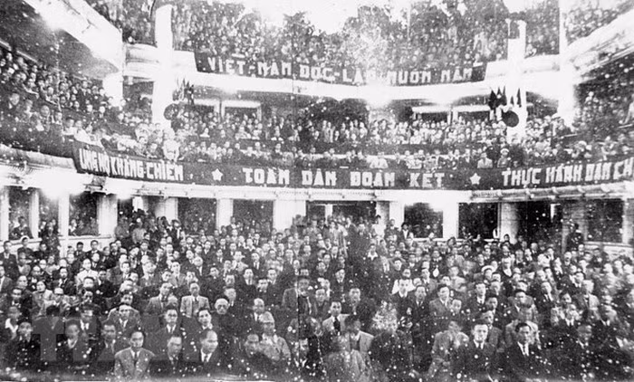 Quang cảnh buổi khai mạc kỳ họp thứ nhất, Quốc hội khóa I, ngày 2/3/1946. (Nguồn: Tư liệu TTXVN)