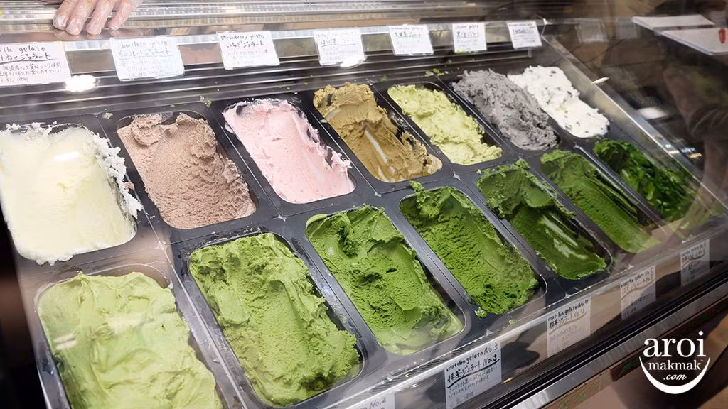 Kem matcha 7 cấp độ của Nhật thu hút nhiều tín đồ ẩm thực Kem matcha 7 cap do cua Nhat thu hut nhieu tin do am thuc