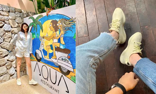 Họ cũng có đôi giày sneakers giống hệt nhau. Nguồn ảnh: FBNV, Instagram, 2sao.