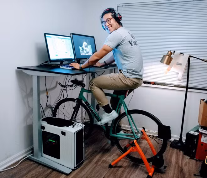 Vừa làm việc mà còn rèn luyện được sức khỏe.