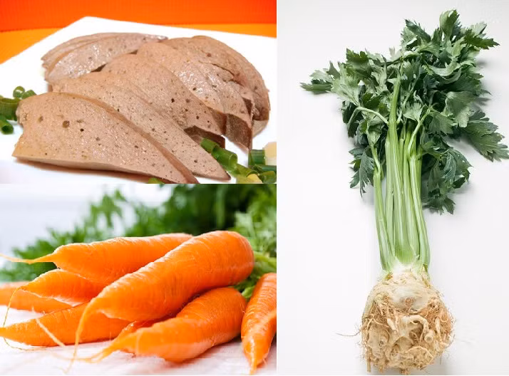 Nấu cà rốt với gan động vật: đây là cách kết hợp cực kì có hại cho sức khỏe. Trong gan động vật có nhiều kim loại như sắt, đồng khi kết hợp với vitamin C trong cà rốt sẽ hình thành phản ứng oxy hóa, làm rối loạn quá trình hấp thụ của cơ thể. Ảnh: Những điều nên biết. 